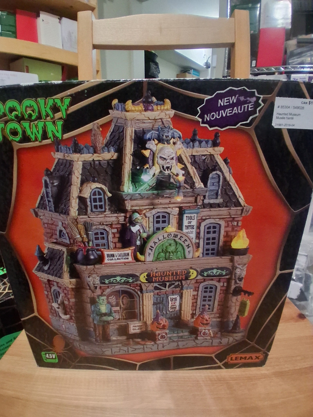 Lemax Spooky Town Haunted Museum - Gray, Orange, Green, Black